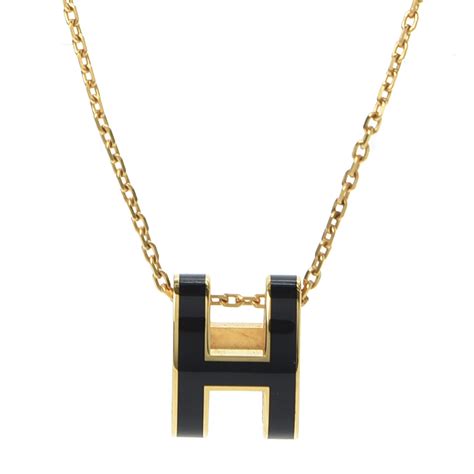 hermes pop h pendant black|hermes h necklace on sale.